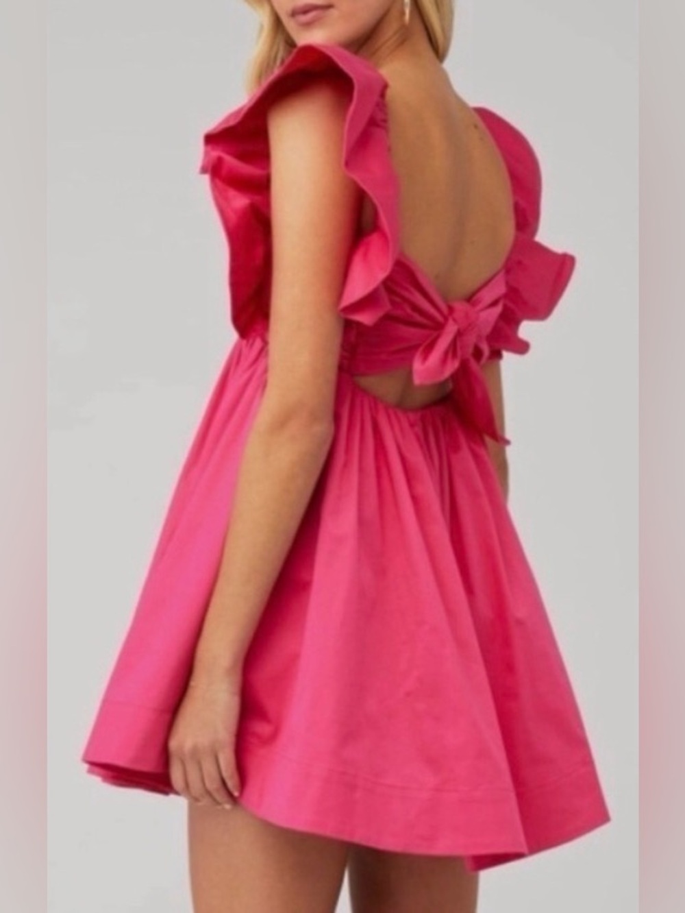 For Love And Lemons Clementine Mini Dress, XXS Hot Pink